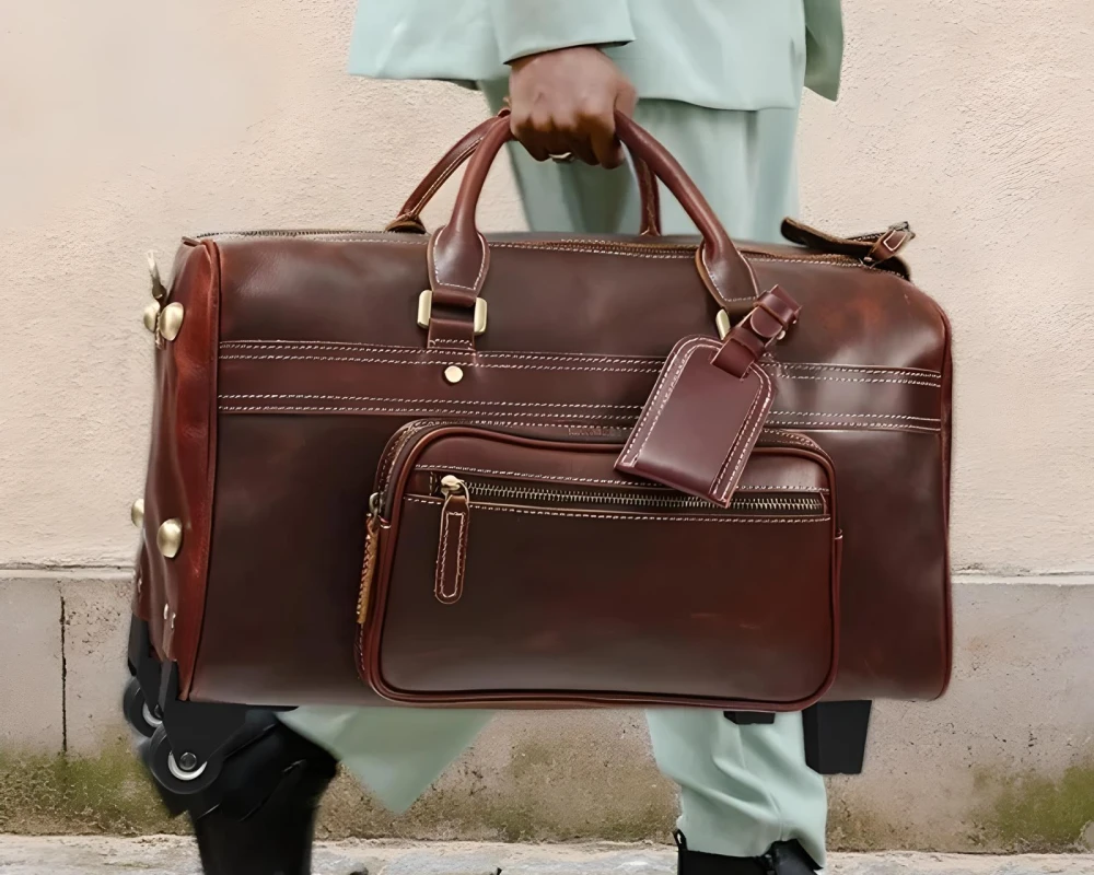 leather carry on