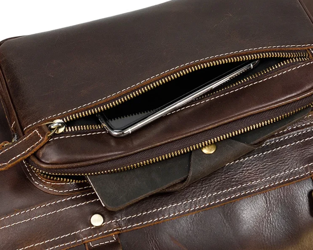 brown leather carry on luggage